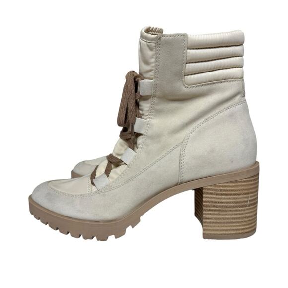 Dolce Vita Ivory Nollie Heeled Lace Up Combat Boots Booties Womens Size‎ 9.5 - Picture 12 of 12
